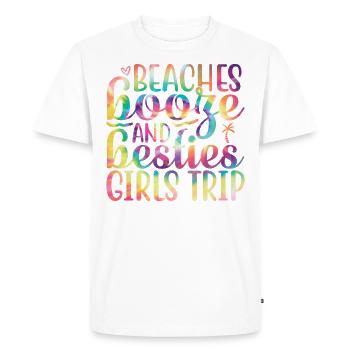 Plages, liqueur et voyage des meilleures amies entre filles - T-shirt Premium bio Homme - blanc - Devant - Nico (187cm)