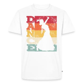 Femme flamenco avec robe flamenco - T-shirt Premium bio Homme - blanc - Devant - Nico (187cm)