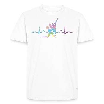 Ballerine Danse Heartbeat Ekg Ballerine - T-shirt Premium bio Homme - blanc - Devant - Nico (187cm)