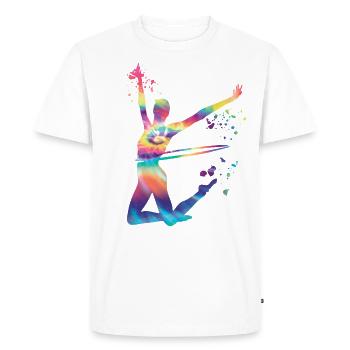 Gymnastique Hoops Gymnastique rythmique - T-shirt Premium bio Homme - blanc - Devant - Nico (187cm)