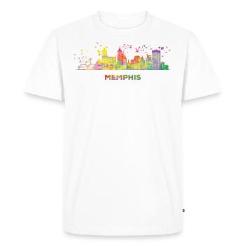 Memphean Skyline Memphis - Men's Premium Organic T-Shirt - white - Front - Nico (187cm)