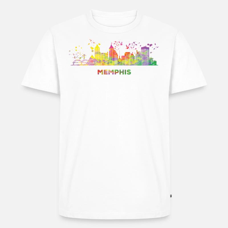 Memphean Skyline Memphis - Männer Premium Bio T-Shirt - Weiß