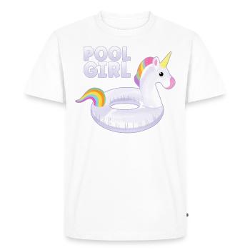 Pool Girl Unicorn Floatie Swimming Pool - Men's Premium Organic T-Shirt - white - Front - Nico (187cm)