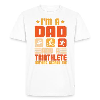 Je suis un père et un triathlète Rien - T-shirt Premium bio Homme - blanc - Devant - Nico (187cm)