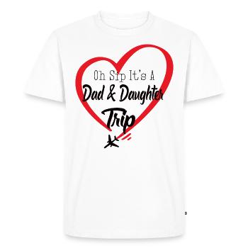 Oh Sip C’est Un Voyage Papa Et Fille - T-shirt Premium bio Homme - blanc - Devant - Nico (187cm)