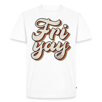 Fri Yay Teachers School Weekend Vibes - Men's Premium Organic T-Shirt - white - Front - Nico (187cm)