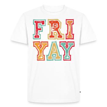 Fri Yay Teachers School Weekend Vibes - Men's Premium Organic T-Shirt - white - Front - Nico (187cm)
