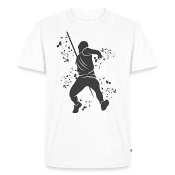 Lancer de javelot Colorsplash Lancer de javelot - T-shirt Premium bio Homme - blanc - Devant - Nico (187cm)