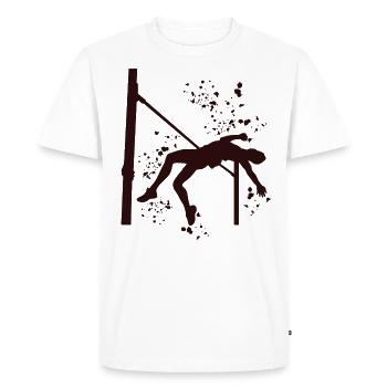 Saut en hauteur Aquarelle Saut en hauteur - T-shirt Premium bio Homme - blanc - Devant - Nico (187cm)