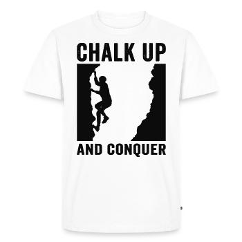Tracer à la craie et conquérir des rochers - T-shirt Premium bio Homme - blanc - Devant - Nico (187cm)