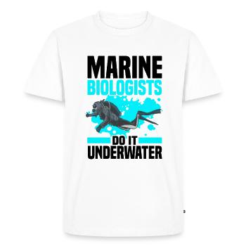 Biologiste marin - T-shirt Premium bio Homme - blanc - Devant - Nico (187cm)