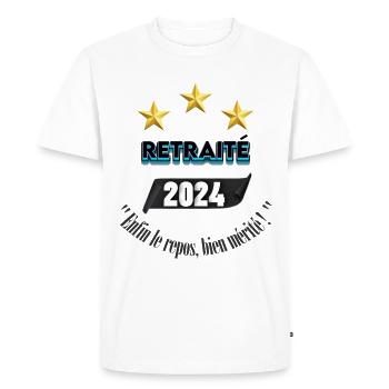 ENFIN LA RETRAITE - T-shirt Premium bio Homme - blanc - Devant - Nico (187cm)