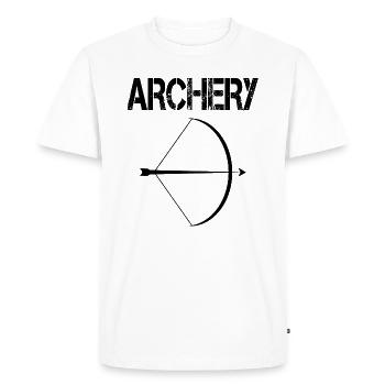 archery tir à l’arc flèche arc - T-shirt Premium bio Homme - blanc - Devant - Nico (187cm)