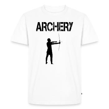 archery tir à l’arc - T-shirt Premium bio Homme - blanc - Devant - Nico (187cm)