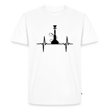 Shisha Heartbeat Narguilé Fumer Narguilé - T-shirt Premium bio Homme - blanc - Devant - Nico (187cm)