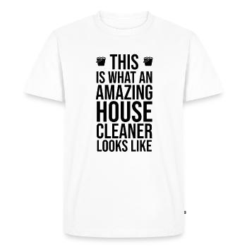 Cleaning lady Cleaning Cleaner - Men's Premium Organic T-Shirt - white - Front - Nico (187cm)