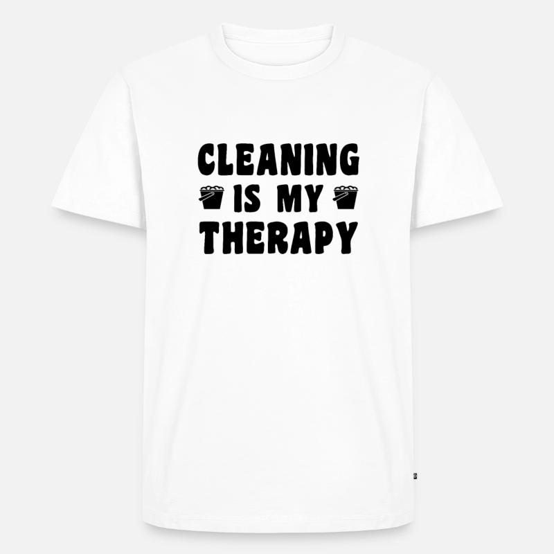 Putzfrau Saubermachen Putzkraft - Männer Premium Bio T-Shirt - Weiß