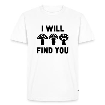 Cueilleur de champignons Mushroom Finder Idée cadeau - T-shirt Premium bio Homme - blanc - Devant - Nico (187cm)