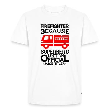 Fire Brigade Fire Engine Firefighter Fire Extinguisher - Men's Premium Organic T-Shirt - white - Front - Nico (187cm)