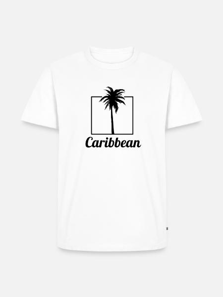 Karibische Palme Urlaubsreise Souvenir - Männer Premium Bio T-Shirt - Weiß