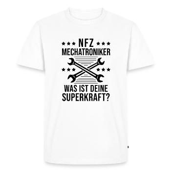 NFZ Mechatroniker Spruch Meister NFZ Mechaniker - Men's Premium Organic T-Shirt - white - Front - Nico (187cm)