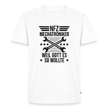 NFZ Mechatroniker Spruch Meister NFZ Mechaniker - Men's Premium Organic T-Shirt - white - Front - Nico (187cm)