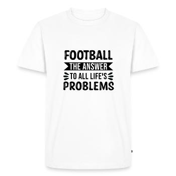 Le football américain La réponse à toutes les vies - T-shirt Premium bio Homme - blanc - Devant - Nico (187cm)