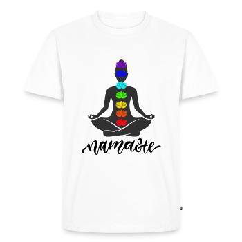 Yoga Meditation Chakra Namaste - Men's Premium Organic T-Shirt - white - Front - Nico (187cm)