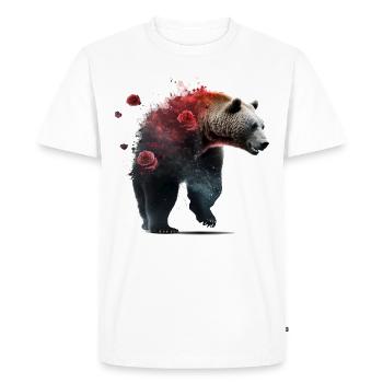 Bear Bear Bear Motif Bear Motif Animal Art Gift - Men's Premium Organic T-Shirt - white - Front - Nico (187cm)