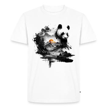 Panda Gift Idea Pandas Animal Cuddly Panda Bear - Men's Premium Organic T-Shirt - white - Front - Nico (187cm)