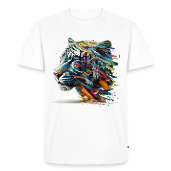 Artwork Tiger Art Animal Motif Animal Zoo Big Cat - Men's Premium Organic T-Shirt - white - Front - Nico (187cm)