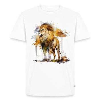 Lion Motif Lion Animal Lovers Art Animaux Colorés - T-shirt Premium bio Homme - blanc - Devant - Nico (187cm)