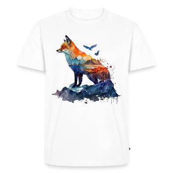 Fox Animal Lovers Animal Gift Idea - T-shirt Premium bio Homme - blanc - Devant - Nico (187cm)