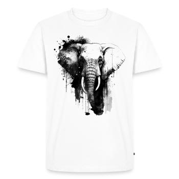 Elephant Drawing Animal Gift Man Zoo Africa - Men's Premium Organic T-Shirt - white - Front - Nico (187cm)