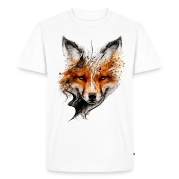 Fox Face Artwork Gift Idea Woman Animal - Men's Premium Organic T-Shirt - white - Front - Nico (187cm)