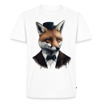 Fox Art Creative Animal Suit Tuxedo Gift - Men's Premium Organic T-Shirt - white - Front - Nico (187cm)