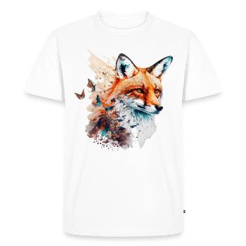 Fox Mountains Peinture colorée Red Fox Animal Motif Animal Animal - T-shirt Premium bio Homme - blanc - Devant - Nico (187cm)