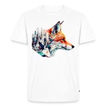 Fox Architecture Artwork Gift Idea Animal - Men's Premium Organic T-Shirt - white - Front - Nico (187cm)