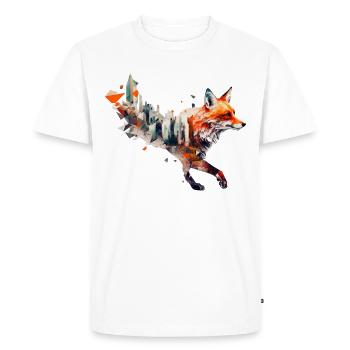Fox Artwork Art Foxes Animaux Cadeau Zoo - T-shirt Premium bio Homme - blanc - Devant - Nico (187cm)