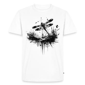 Dragonfly Insect Art Gift Artwork Animal Motif - Men's Premium Organic T-Shirt - white - Front - Nico (187cm)