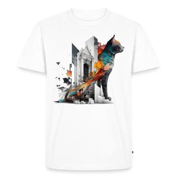 Cat Art Cat Motif Coloré Cadeau Architecture - T-shirt Premium bio Homme - blanc - Devant - Nico (187cm)