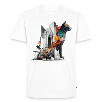 Cat Art Cat Motif Coloré Cadeau Architecture - T-shirt Premium bio Homme - blanc - Devant - Nico (187cm)
