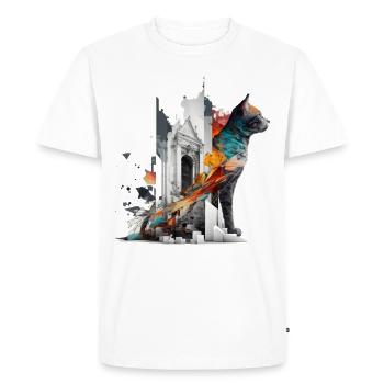 Cat Art Cat Motif Coloré Cadeau Architecture - T-shirt Premium bio Homme - blanc - Devant - Nico (187cm)