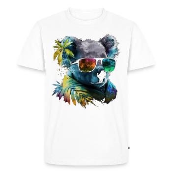 Koala Lunettes de soleil Colorful Animal Gift Idea Bear Zoo - T-shirt Premium bio Homme - blanc - Devant - Nico (187cm)