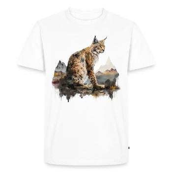 Paysage naturel des montagnes Lynx Cadeau d’animaux Lynx - T-shirt Premium bio Homme - blanc - Devant - Nico (187cm)