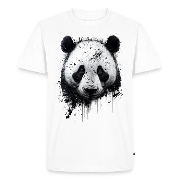 Panda Art Gift Animal Panda Bear Drawing Motif - Men's Premium Organic T-Shirt - white - Front - Nico (187cm)