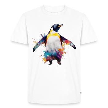 Penguin Art Colorful Gift Animal Motif Animal Zoo - Men's Premium Organic T-Shirt - white - Front - Nico (187cm)