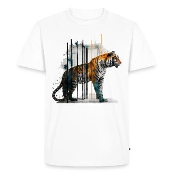 Tiger Art Architecture Artwork Gift Animal - Men's Premium Organic T-Shirt - white - Front - Nico (187cm)