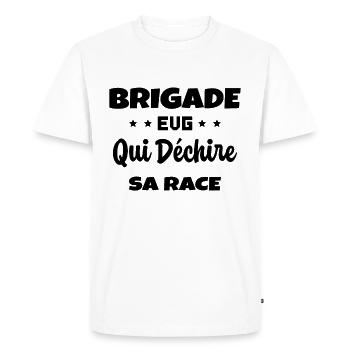 Brigade Evg Cadeau Homme Evg Humour Drôle - T-shirt Premium bio Homme - blanc - Devant - Nico (187cm)
