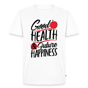 Bonne santé et bonheur futur - T-shirt Premium bio Homme - blanc - Devant - Nico (187cm)